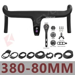 KOCEVLO Internal Cable Road Bike Carbon Fiber Handlebar Integrated Bicycle Drop Bar With Computer Mount and Washers Accessories