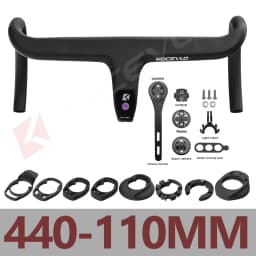 KOCEVLO Internal Cable Road Bike Carbon Fiber Handlebar Integrated Bicycle Drop Bar With Computer Mount and Washers Accessories