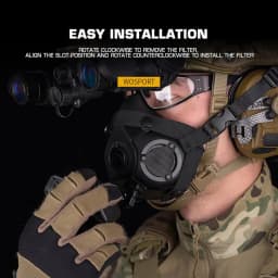 SOTR Tactical Respirator Mask Built-in Microphone Communication Special Operations Half-mask Replaceable Filter CS Airsoft Masks