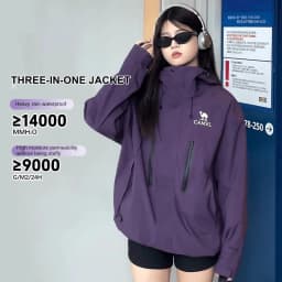 GOLDEN CAMEL Outdoor Hiking Jackets Men Women Three-in-one Windbreaker Waterproof Fleece Jacket for Women Mountaineering Clothes