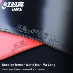 DHS-Hurricane 3 NEO Table Tennis Rubber, 37 Degrees Soft, Hurricane-3, Pips-in Ping Pong Sponge, No Need for a Booster