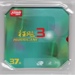 DHS-Hurricane 3 NEO Table Tennis Rubber, 37 Degrees Soft, Hurricane-3, Pips-in Ping Pong Sponge, No Need for a Booster