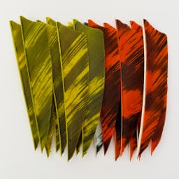 50Pcs 3 Inch Arrow Feathers Fletching Shield Cut Right Wing Ink Painting Turkey Feather Vanes Archery DIY Accessories