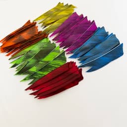 50Pcs 3 Inch Arrow Feathers Fletching Shield Cut Right Wing Ink Painting Turkey Feather Vanes Archery DIY Accessories