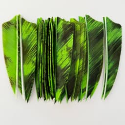 50Pcs 3 Inch Arrow Feathers Fletching Shield Cut Right Wing Ink Painting Turkey Feather Vanes Archery DIY Accessories