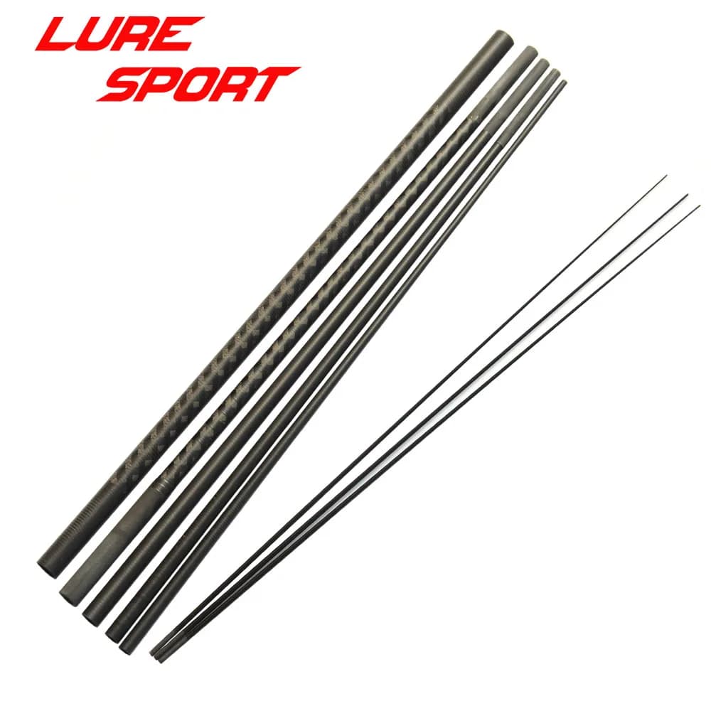 LureSport 2.1m 6 sections 3pcs carbon solid Tip Travel Fishing Rod Toray X-Cross Carbon blank Rod Building Component RepairDIY
