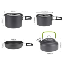Camping Cookware Set for 1-5Persons Lightweight and Portable Pot and Pan with Carrying Bag Perfect for Outdoor Camping
