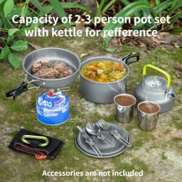 Camping Cookware Set for 1-5Persons Lightweight and Portable Pot and Pan with Carrying Bag Perfect for Outdoor Camping
