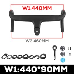 Carbon Fiber Integrated Handlebar for Road Bike, Black Matte, 28.6mm with Spacers, Cycling Parts, Bicycle Accessories