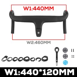 Carbon Fiber Integrated Handlebar for Road Bike, Black Matte, 28.6mm with Spacers, Cycling Parts, Bicycle Accessories