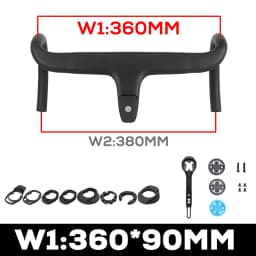 Carbon Fiber Integrated Handlebar for Road Bike, Black Matte, 28.6mm with Spacers, Cycling Parts, Bicycle Accessories