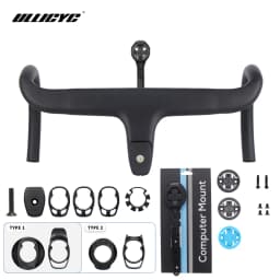Carbon Fiber Integrated Handlebar for Road Bike, Black Matte, 28.6mm with Spacers, Cycling Parts, Bicycle Accessories
