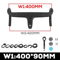 Carbon Fiber Integrated Handlebar for Road Bike, Black Matte, 28.6mm with Spacers, Cycling Parts, Bicycle Accessories
