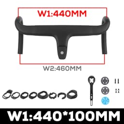 Carbon Fiber Integrated Handlebar for Road Bike, Black Matte, 28.6mm with Spacers, Cycling Parts, Bicycle Accessories