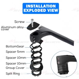 Carbon Fiber Integrated Handlebar for Road Bike, Black Matte, 28.6mm with Spacers, Cycling Parts, Bicycle Accessories