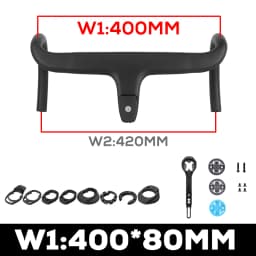 Carbon Fiber Integrated Handlebar for Road Bike, Black Matte, 28.6mm with Spacers, Cycling Parts, Bicycle Accessories