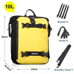 Rhinowalk Motorcycle Back Seat Bag 10L/20L/ 30L Waterproof Motor Side Tail Pannier Bag Luggage Backpack with Rainproof Inner Bag
