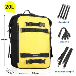 Rhinowalk Motorcycle Back Seat Bag 10L/20L/ 30L Waterproof Motor Side Tail Pannier Bag Luggage Backpack with Rainproof Inner Bag