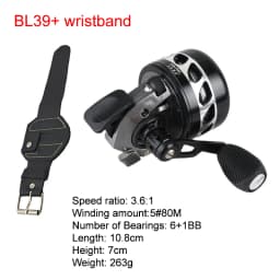 Metal Fishing Wheel 3.6:1 Slingshot Fishing Reel 6+1BB Closed Line Hunting Spinning Reel with Wristband BL30/BL33/BL39 2023 New