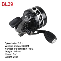 Metal Fishing Wheel 3.6:1 Slingshot Fishing Reel 6+1BB Closed Line Hunting Spinning Reel with Wristband BL30/BL33/BL39 2023 New