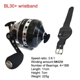 Metal Fishing Wheel 3.6:1 Slingshot Fishing Reel 6+1BB Closed Line Hunting Spinning Reel with Wristband BL30/BL33/BL39 2023 New