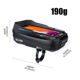 WILD MAN XT3 Bicycle Phone Bag Quick Release Handlebar Stem Mount TPU Touchscreen Window Hard Shell Zipper Storage Cycling Pouch