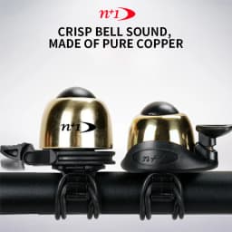 N+1 Mini Brass 41mm Bicycle Flick Bell - O-Ring Mount 19.2-31.8mm Handlebar