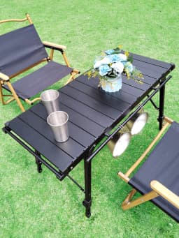 Lohascamping Lightweight Camping Folding Multifunctional IGT Table Roll Brazier Table Adjustable Leg Desktop Burner BBQ Table