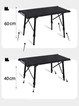 Lohascamping Lightweight Camping Folding Multifunctional IGT Table Roll Brazier Table Adjustable Leg Desktop Burner BBQ Table