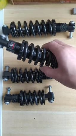 AttLvTu-Bike Rear Shock Absorber, Spring, MTB, 125mm, 150mm, 165mm, GS-121A, 100 to 2000 lbs, Suspension Damper