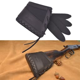 Wayne' Dog Canvas Leather Hunting Gun Recoil Pad for Rifle and Shotgun Buttstock Butt Pad Cover