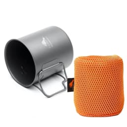 TOAKS  Titanium 450ml Cup Ultralight Version Outdoor Camping Equipment Portable Cup Mug Foldable Handle Tableware