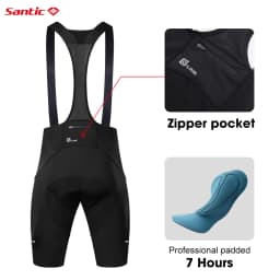 Santic Men's Cycling Bib Shorts Imported Cushion Cycling Outdoor Cycling Wear High Elastic Reflective