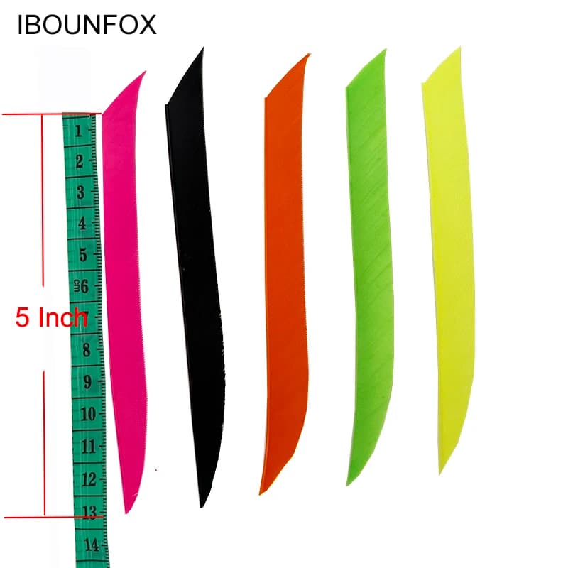 50Pcs/lot 5 Inch Traditional Kyudo Carbon Arrow Feather Fletching Knife Shape Right Wing Turkey Vanes Archery Accessories