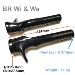 BR Wi & Wa Carbon Reel Seat 3K Woven Carbon Fiber Body With FUJI Hood DIY Spinng Fishing Rod Casting Rod Repair Building 1PCS