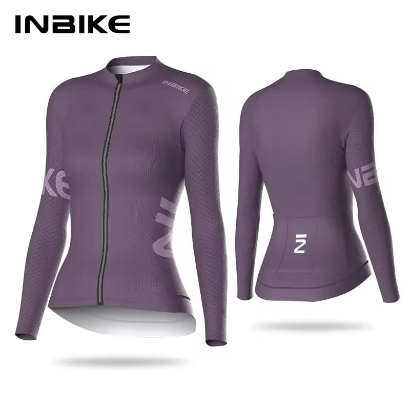 INBIKE Women's Long Sleeve Jersey MTB Cycling Jersey Spring Autumn Biking Clothing Slim Top Shirts for Riding Road Bike Clothes