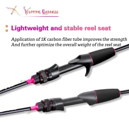 Hunting Goddess 1.35/1.5/1.68/1.8m 5 Feet UL Supper Light Pink Solid Tip Fast Action Carbon Fishing Rod Girl Female Casting Rod