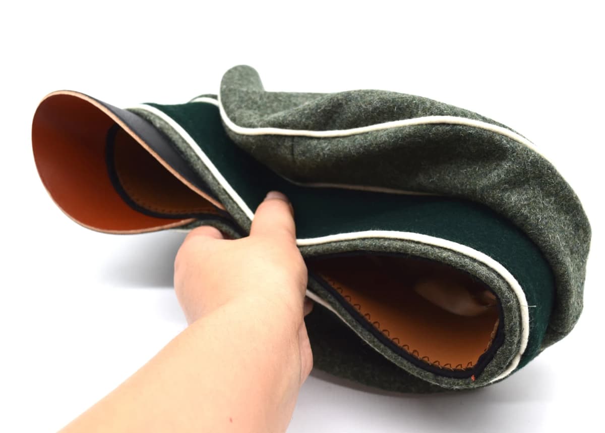 Cosplay Collectable German Crusher Field Visor Cap Green Hat Wall Sweat Ring Made Leather Replica