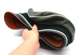 Cosplay Collectable German Crusher Field Visor Cap Green Hat Wall Sweat Ring Made Leather Replica