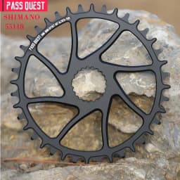 PASS QUEST ROUND Black and Silver Narrow Wide Chainring 30T-44T for SHIMAN* M6100 M7100 M8100 M9100 Direct Mount Crank