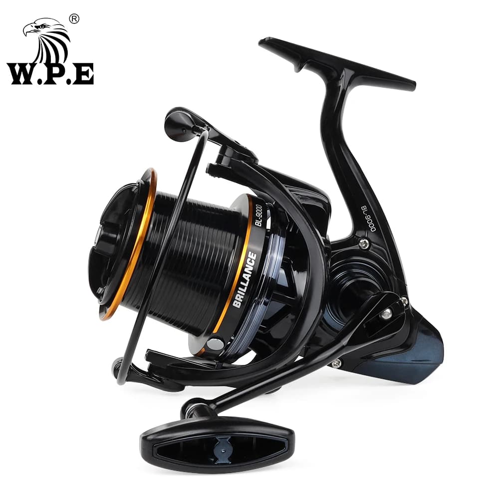 W.P.E Brillance Carp Fishing Reel 8500 9000 Spinning Reel 7+1 Ball Bearings 4.6: 1 Gear Ratio Full Metal Line Spool Fish Tackle