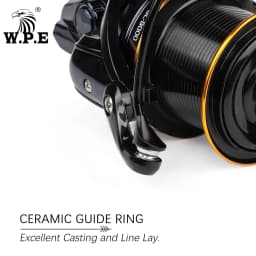 W.P.E Brillance Carp Fishing Reel 8500 9000 Spinning Reel 7+1 Ball Bearings 4.6: 1 Gear Ratio Full Metal Line Spool Fish Tackle