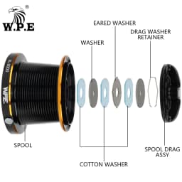 W.P.E Brillance Carp Fishing Reel 8500 9000 Spinning Reel 7+1 Ball Bearings 4.6: 1 Gear Ratio Full Metal Line Spool Fish Tackle