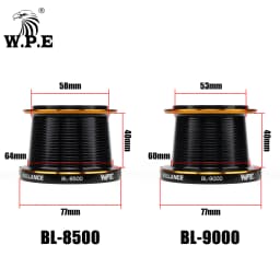W.P.E Brillance Carp Fishing Reel 8500 9000 Spinning Reel 7+1 Ball Bearings 4.6: 1 Gear Ratio Full Metal Line Spool Fish Tackle
