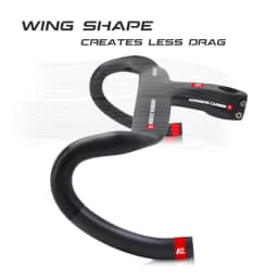 Carbon Road Handlebars AERONOVA Racing Carbon Integrated Stem Handlebar 1-1/8" Inner Routing Cycling Integrated Road Drop Bar