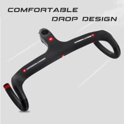 Carbon Road Handlebars AERONOVA Racing Carbon Integrated Stem Handlebar 1-1/8" Inner Routing Cycling Integrated Road Drop Bar
