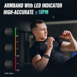 CYCPLUS Heart Rate Sensor Armband Wrist Belt Bluetooth ANT+ Fitness Monitor for Garmin Wahoo GPS Bike Computer