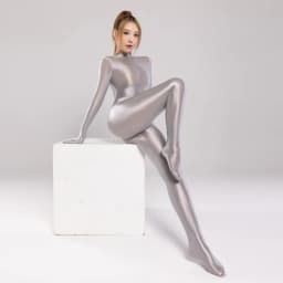 Sexy Women Bodysuit One-piece Swimsuit Silky Tights Shiny Pantyhose Wetsuit Yoga Zentai Plus Size cycling Overalls Jumpsuits