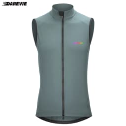 DAREVIE Cycling Vest Windproof Cycling Wind Gilet Waterproof 2 Way Zippers Cycling Windbreaker Back Zipper Pockets Men Women