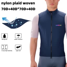 DAREVIE Cycling Vest Windproof Cycling Wind Gilet Waterproof 2 Way Zippers Cycling Windbreaker Back Zipper Pockets Men Women